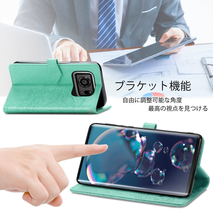 For Sharp R6 Mandala Flower Embossed Horizontal Flip Leather Case with Bracket / Card Slot / Wallet / Lanyard