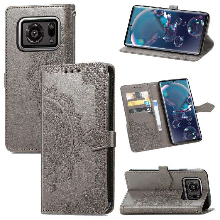 For Sharp R6 Mandala Flower Embossed Horizontal Flip Leather Case with Bracket / Card Slot / Wallet / Lanyard