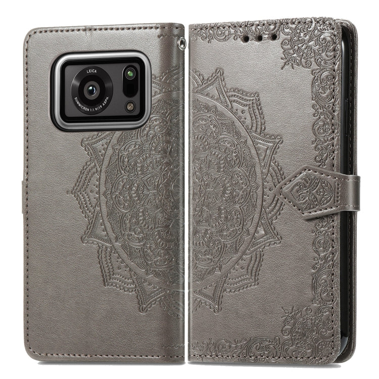 For Sharp R6 Mandala Flower Embossed Horizontal Flip Leather Case with Bracket / Card Slot / Wallet / Lanyard