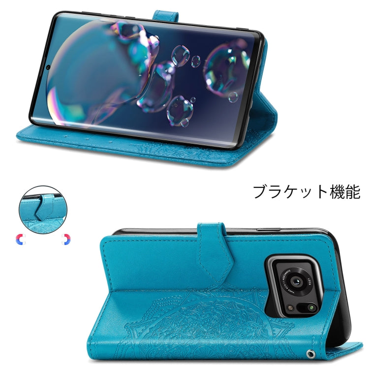 For Sharp R6 Mandala Flower Embossed Horizontal Flip Leather Case with Bracket / Card Slot / Wallet / Lanyard