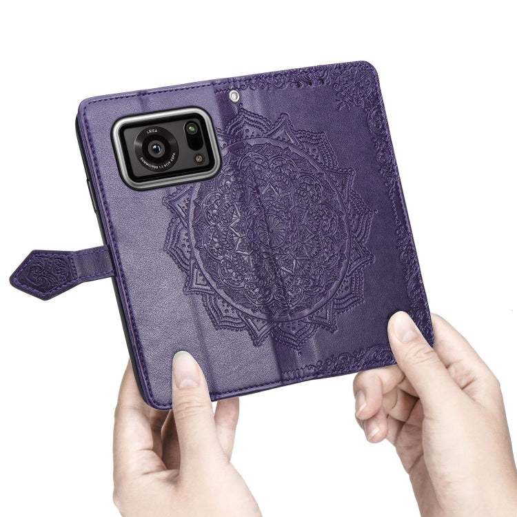 For Sharp R6 Mandala Flower Embossed Horizontal Flip Leather Case with Bracket / Card Slot / Wallet / Lanyard