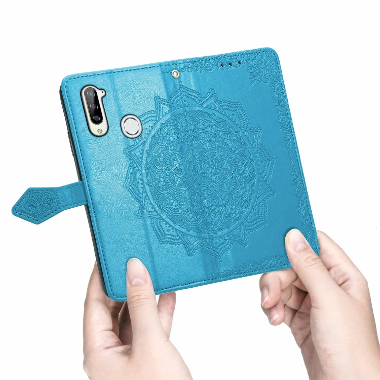 For ZTE Libero 5G Mandala Flower Embossed Horizontal Flip Leather Case with Bracket / Card Slot / Wallet / Lanyard