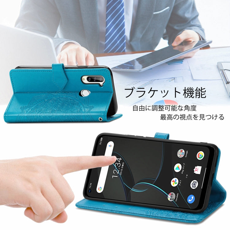For ZTE Libero 5G Mandala Flower Embossed Horizontal Flip Leather Case with Bracket / Card Slot / Wallet / Lanyard