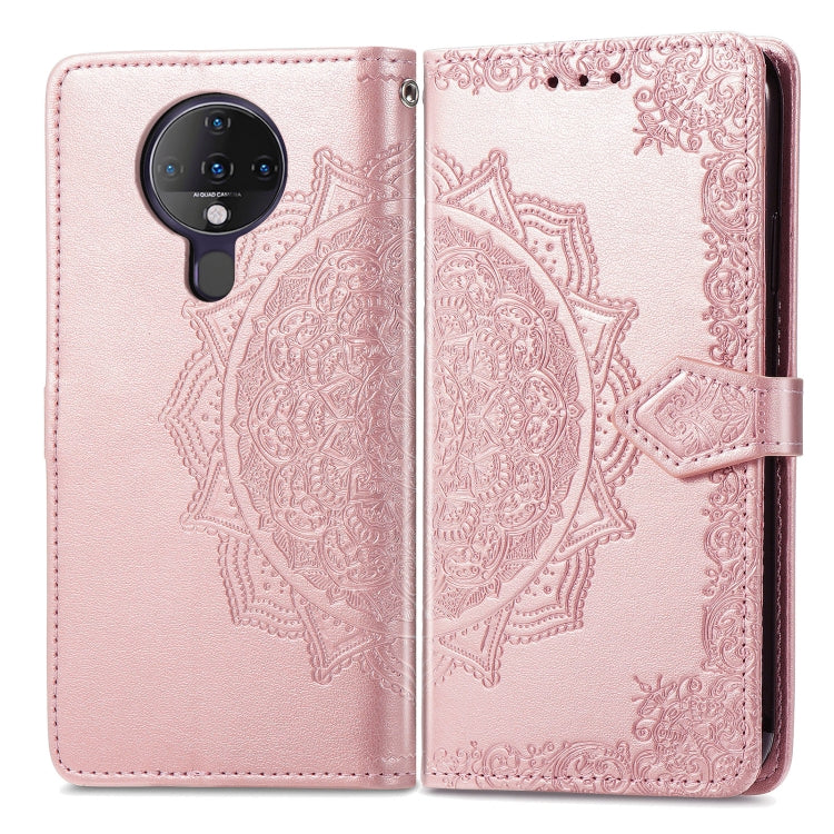 For TECNO SPARK 6 Mandala Flower Embossed Horizontal Flip Leather Case with Bracket / Card Slot / Wallet / Lanyard