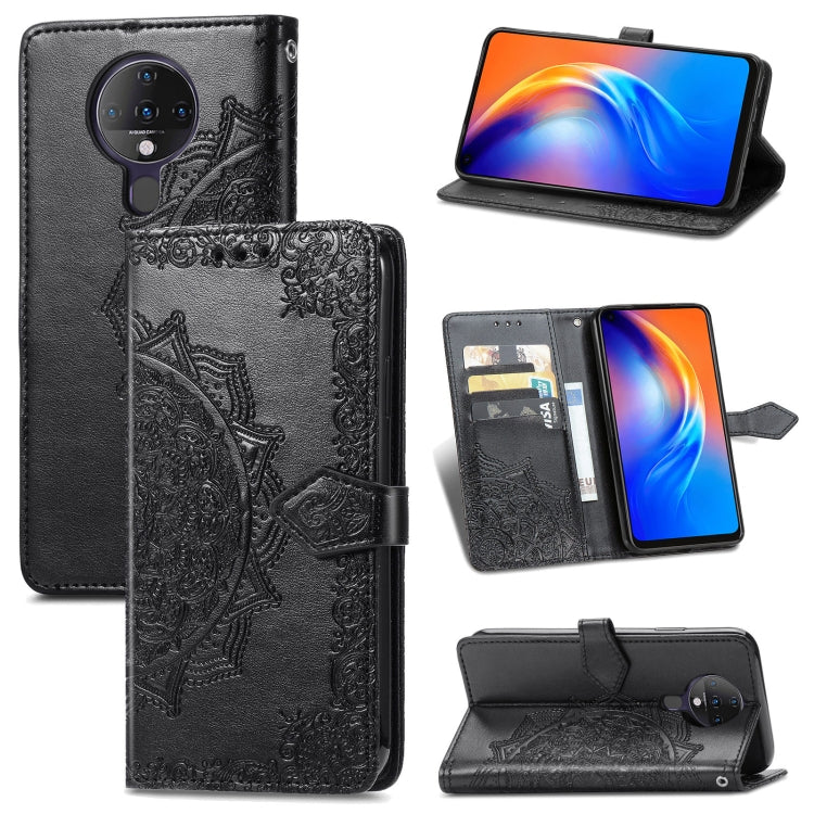 For TECNO SPARK 6 Mandala Flower Embossed Horizontal Flip Leather Case with Bracket / Card Slot / Wallet / Lanyard