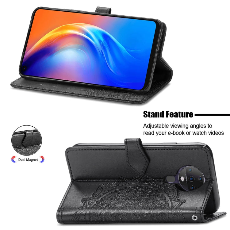 For TECNO SPARK 6 Mandala Flower Embossed Horizontal Flip Leather Case with Bracket / Card Slot / Wallet / Lanyard