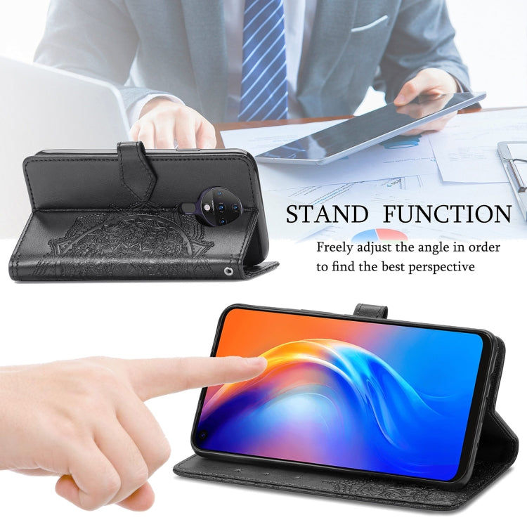 For TECNO SPARK 6 Mandala Flower Embossed Horizontal Flip Leather Case with Bracket / Card Slot / Wallet / Lanyard