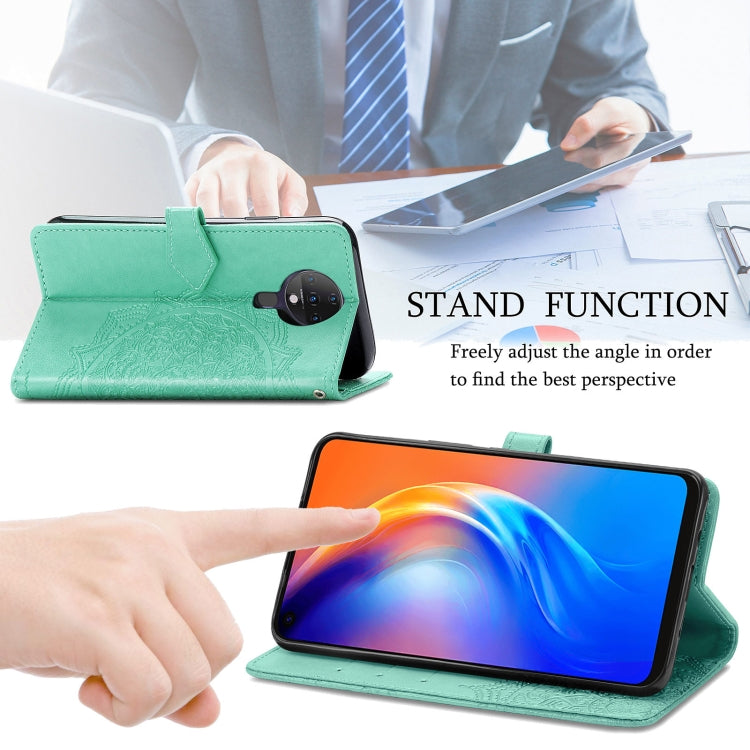 For TECNO SPARK 6 Mandala Flower Embossed Horizontal Flip Leather Case with Bracket / Card Slot / Wallet / Lanyard