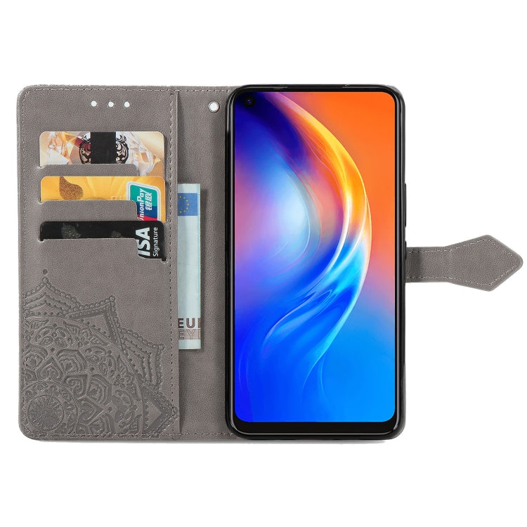 For TECNO SPARK 6 Mandala Flower Embossed Horizontal Flip Leather Case with Bracket / Card Slot / Wallet / Lanyard