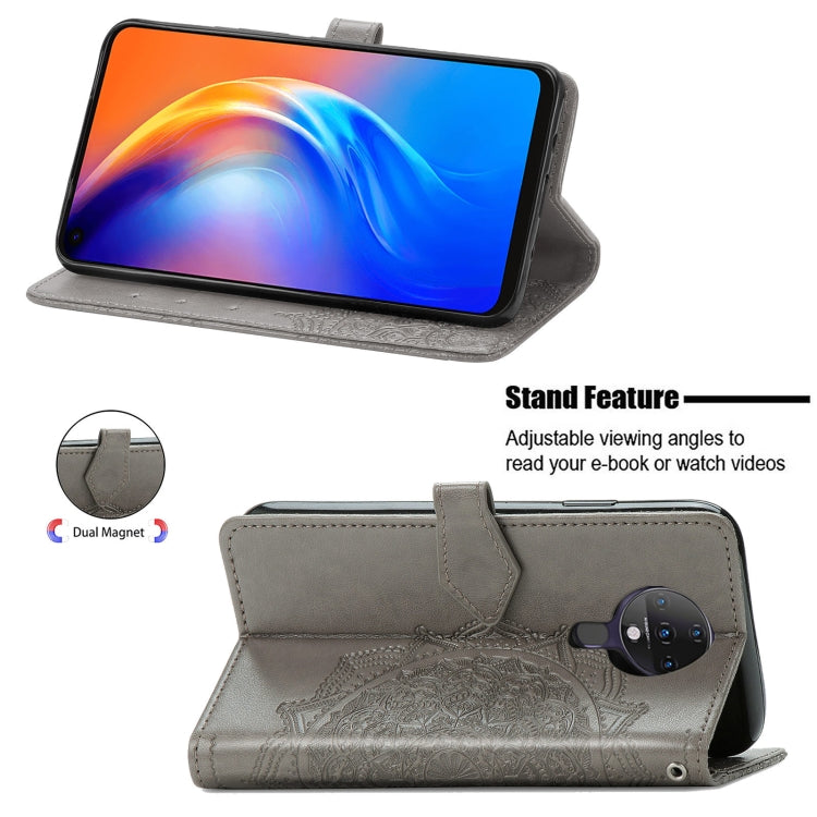 For TECNO SPARK 6 Mandala Flower Embossed Horizontal Flip Leather Case with Bracket / Card Slot / Wallet / Lanyard