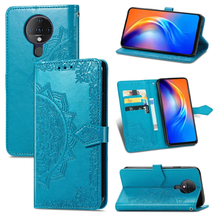 For TECNO SPARK 6 Mandala Flower Embossed Horizontal Flip Leather Case with Bracket / Card Slot / Wallet / Lanyard
