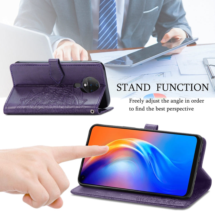 For TECNO SPARK 6 Mandala Flower Embossed Horizontal Flip Leather Case with Bracket / Card Slot / Wallet / Lanyard