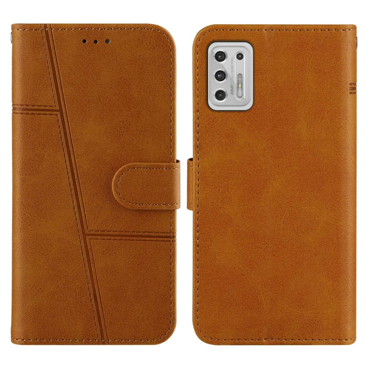 For Motorola G Stylus 2021 Stitching Calf Pattern Buckle Card Wallet with Flip Phone Holster with Lanyard Bracket Function