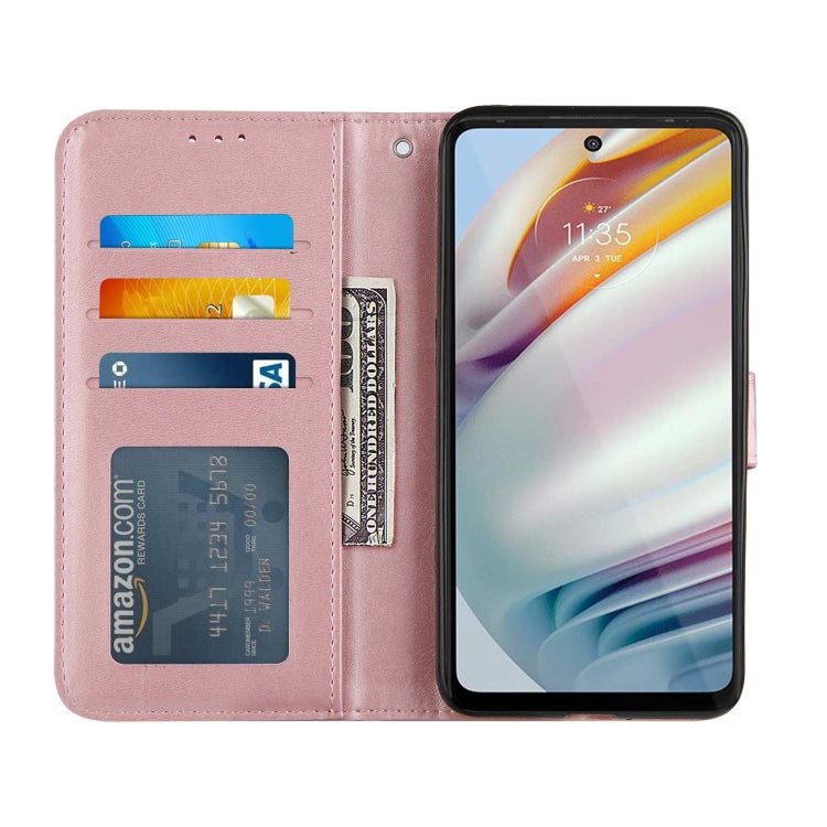 For Motorola G40/G60 Stitching Calf Pattern Buckle Card Wallet with Flip Phone Holster with Lanyard Bracket Function