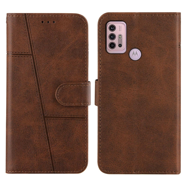 For Motorola G30/G10/G10 Power Stitching Calf Pattern Buckle Card Wallet with Flip Phone Holster with Lanyard Bracket Function