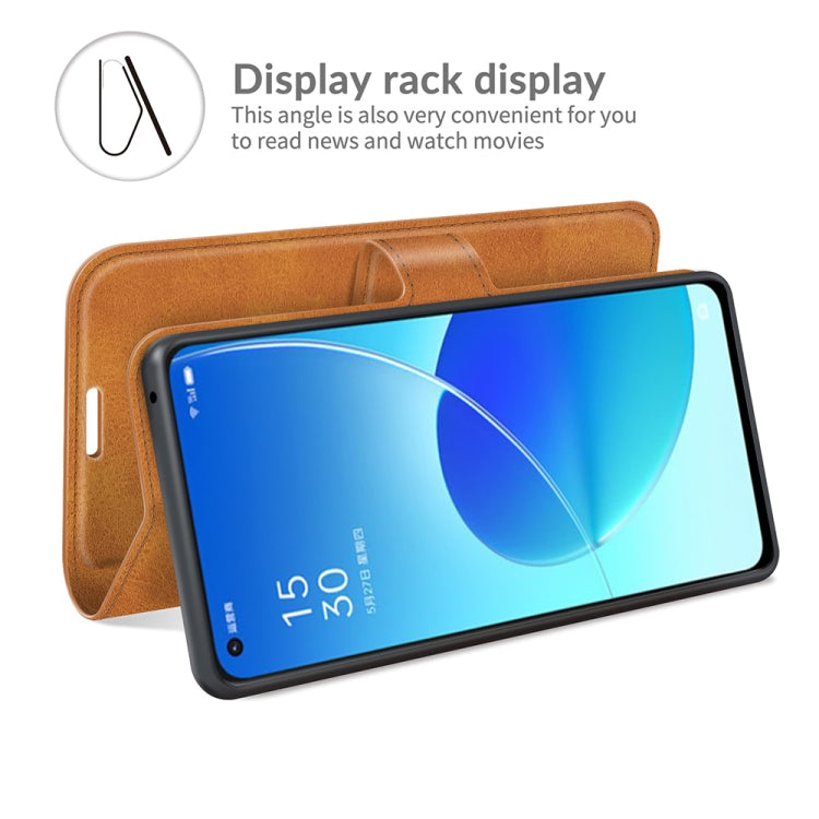 For OPPO Reno6 5G Retro Calf Pattern Buckle Horizontal Flip Leather Case with Holder & Card Slots & Wallet
