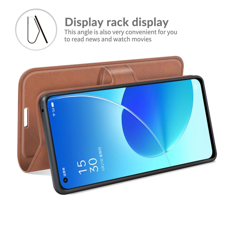 For OPPO Reno6 5G Retro Calf Pattern Buckle Horizontal Flip Leather Case with Holder & Card Slots & Wallet