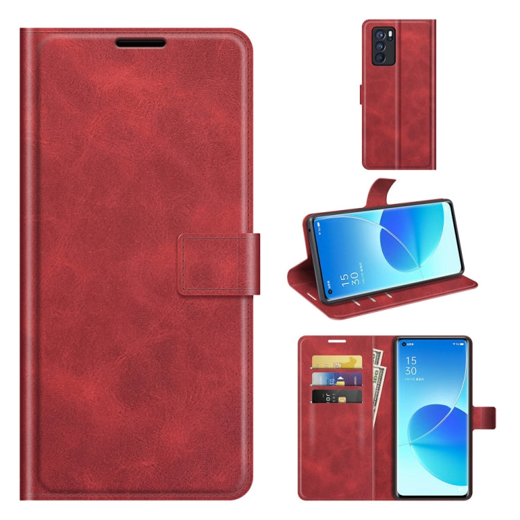 For OPPO Reno6 Pro 5G Retro Calf Pattern Buckle Horizontal Flip Leather Case with Holder & Card Slots & Wallet