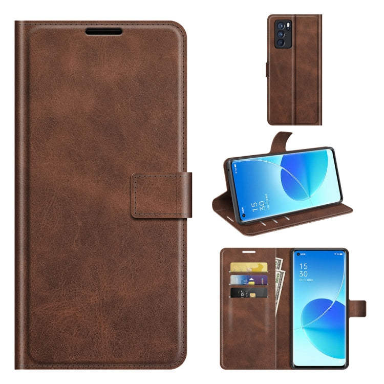For OPPO Reno6 Pro 5G Retro Calf Pattern Buckle Horizontal Flip Leather Case with Holder & Card Slots & Wallet