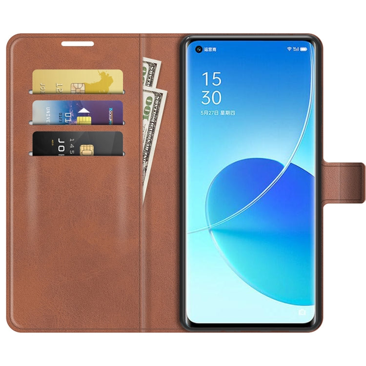 For OPPO Reno6 Pro 5G Retro Calf Pattern Buckle Horizontal Flip Leather Case with Holder & Card Slots & Wallet