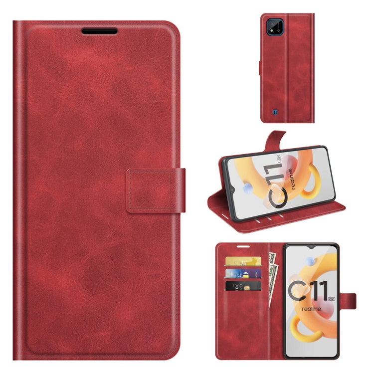 For OPPO Realme C11 2021 Retro Calf Pattern Buckle Horizontal Flip Leather Case with Holder & Card Slots & Wallet