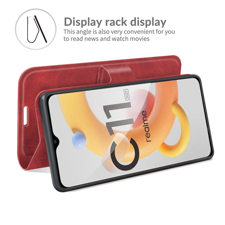 For OPPO Realme C11 2021 Retro Calf Pattern Buckle Horizontal Flip Leather Case with Holder & Card Slots & Wallet