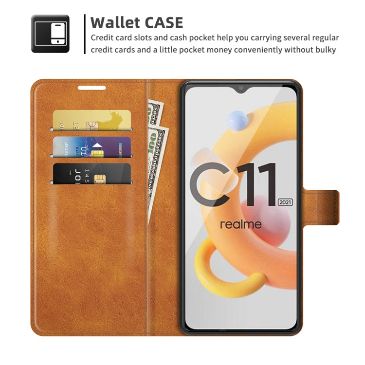 For OPPO Realme C11 2021 Retro Calf Pattern Buckle Horizontal Flip Leather Case with Holder & Card Slots & Wallet