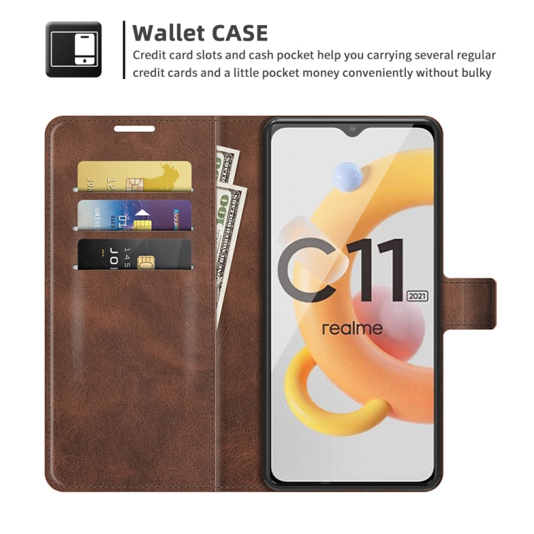 For OPPO Realme C11 2021 Retro Calf Pattern Buckle Horizontal Flip Leather Case with Holder & Card Slots & Wallet