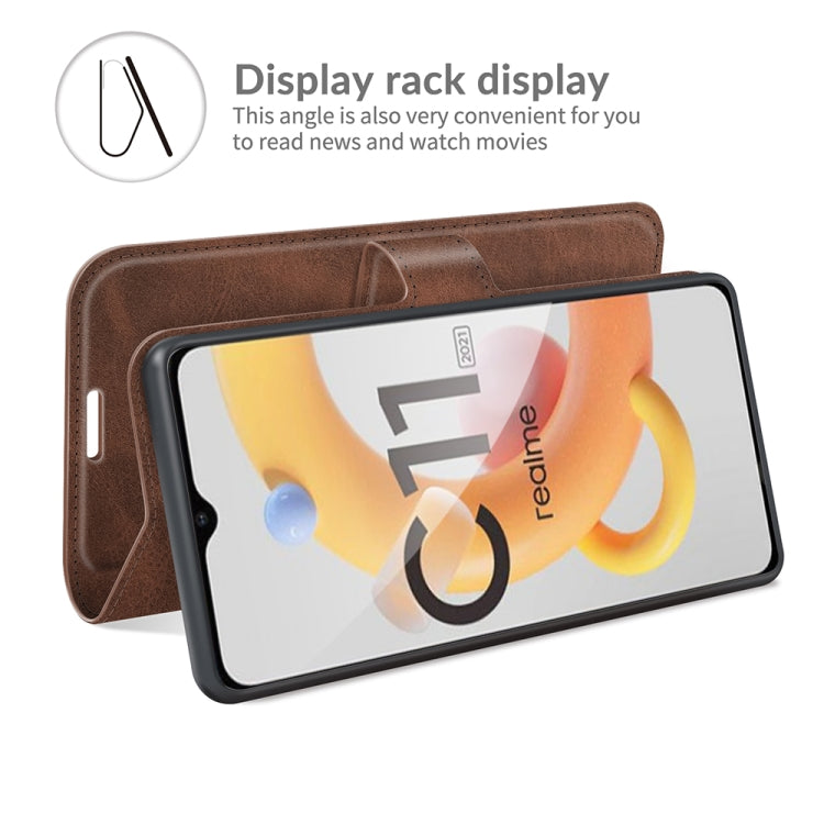 For OPPO Realme C11 2021 Retro Calf Pattern Buckle Horizontal Flip Leather Case with Holder & Card Slots & Wallet