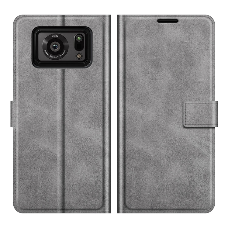 For Sharp Aquos R6 Retro Calf Pattern Buckle Horizontal Flip Leather Case with Holder & Card Slots & Wallet