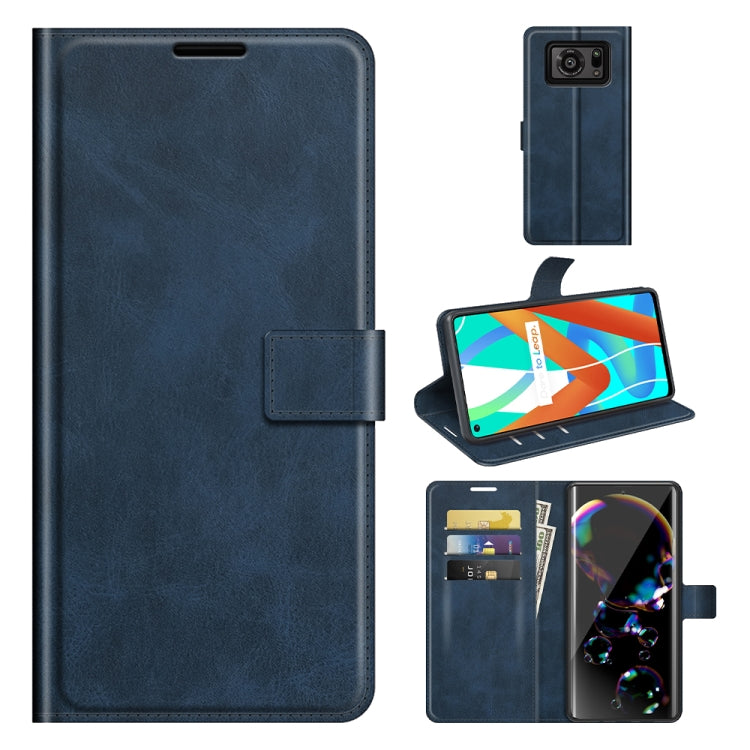 For Sharp Aquos R6 Retro Calf Pattern Buckle Horizontal Flip Leather Case with Holder & Card Slots & Wallet