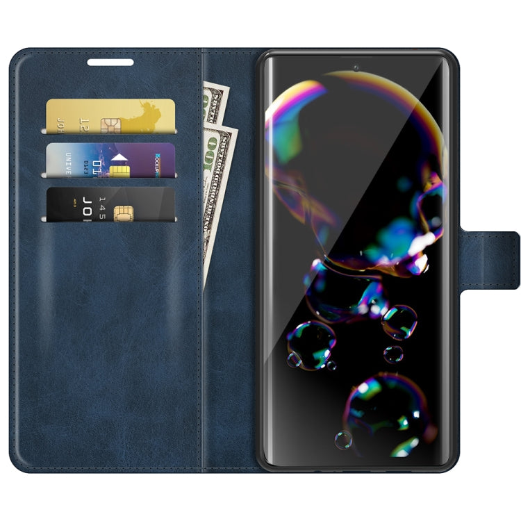 For Sharp Aquos R6 Retro Calf Pattern Buckle Horizontal Flip Leather Case with Holder & Card Slots & Wallet