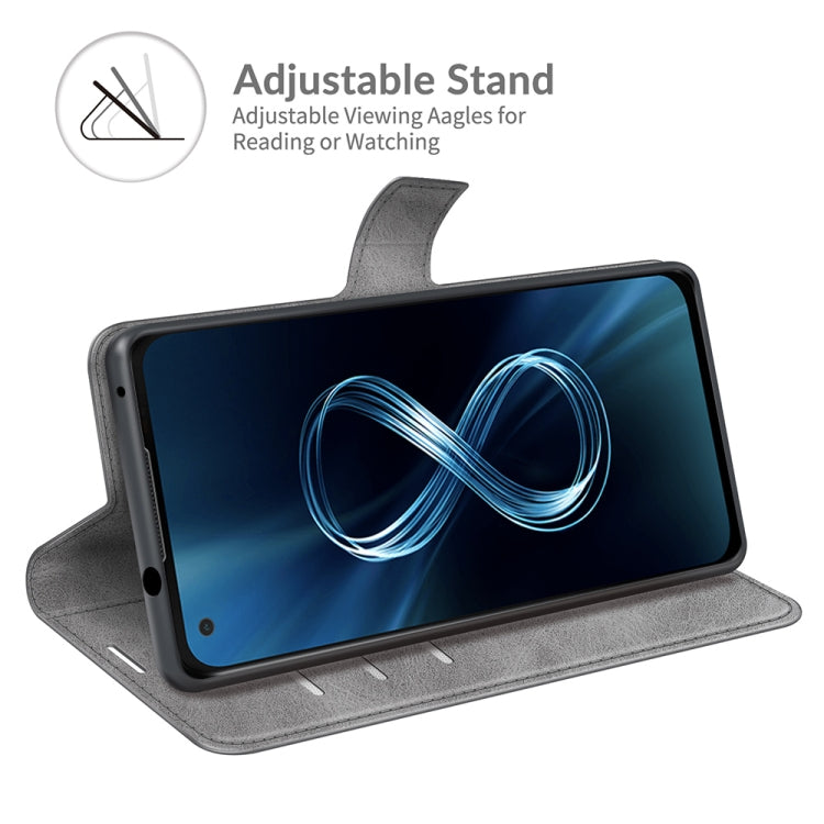 For ASUS Zenfone 8 ZS590KS Retro Calf Pattern Buckle Horizontal Flip Leather Case with Holder & Card Slots & Wallet