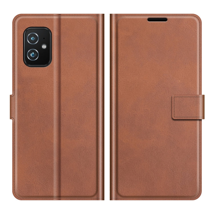 For ASUS Zenfone 8 ZS590KS Retro Calf Pattern Buckle Horizontal Flip Leather Case with Holder & Card Slots & Wallet
