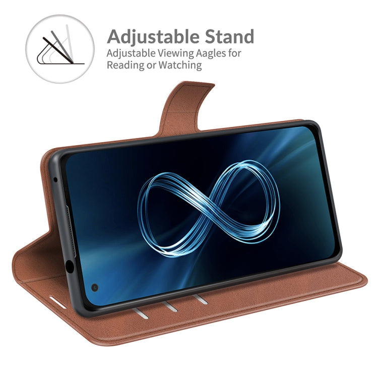 For ASUS Zenfone 8 ZS590KS Retro Calf Pattern Buckle Horizontal Flip Leather Case with Holder & Card Slots & Wallet