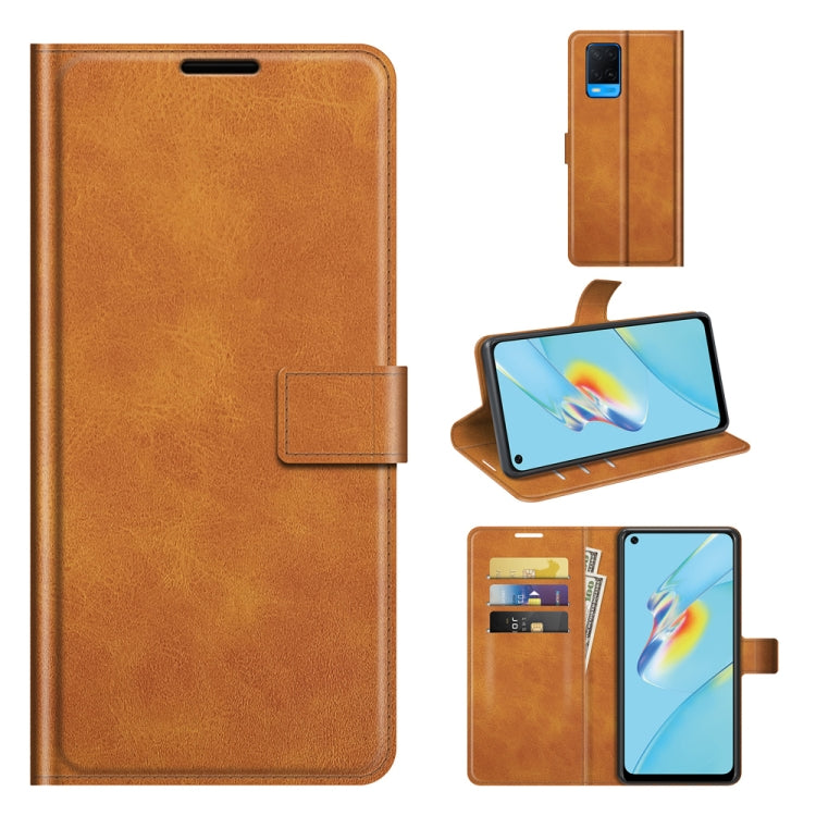 For OPPO A54 4G Retro Calf Pattern Buckle Horizontal Flip Leather Case with Holder & Card Slots & Wallet