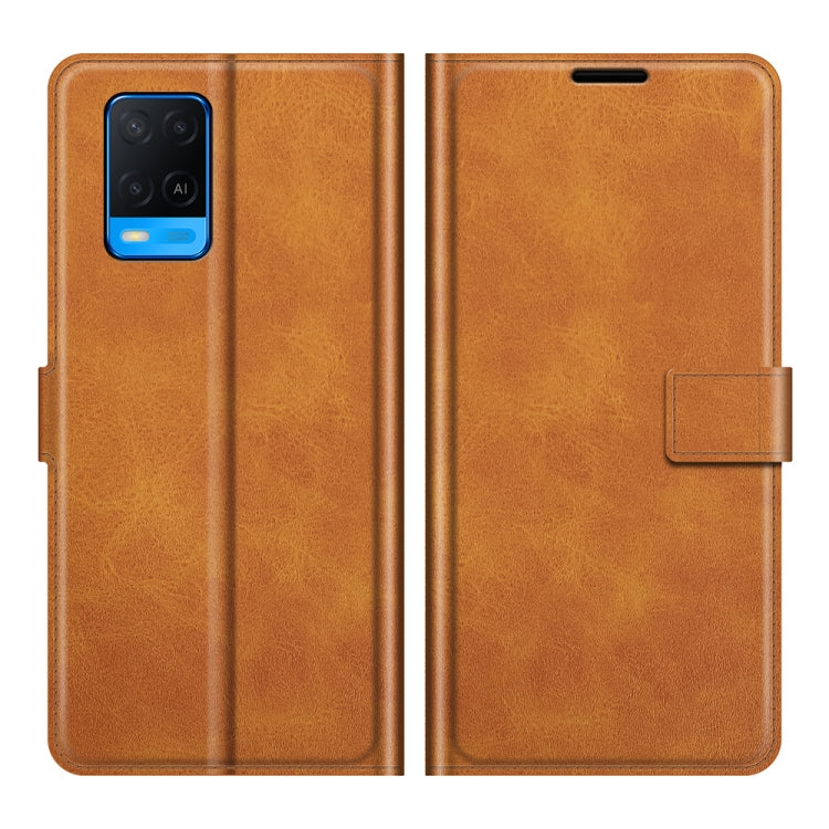 For OPPO A54 4G Retro Calf Pattern Buckle Horizontal Flip Leather Case with Holder & Card Slots & Wallet