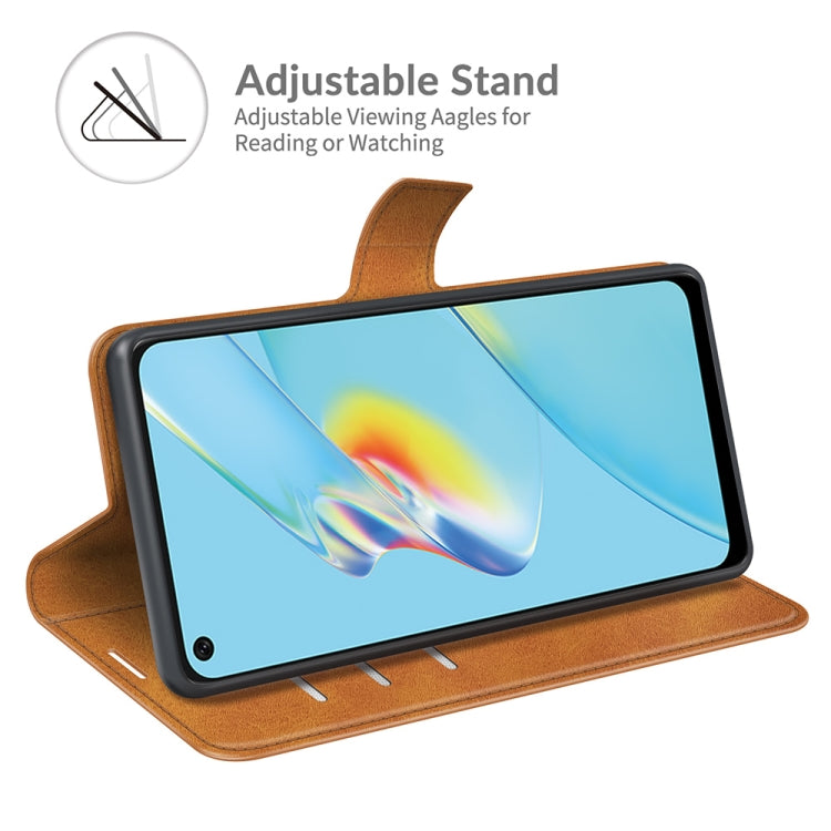 For OPPO A54 4G Retro Calf Pattern Buckle Horizontal Flip Leather Case with Holder & Card Slots & Wallet