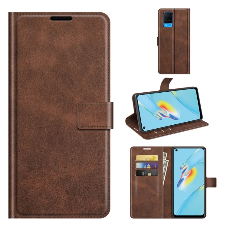 For OPPO A54 4G Retro Calf Pattern Buckle Horizontal Flip Leather Case with Holder & Card Slots & Wallet