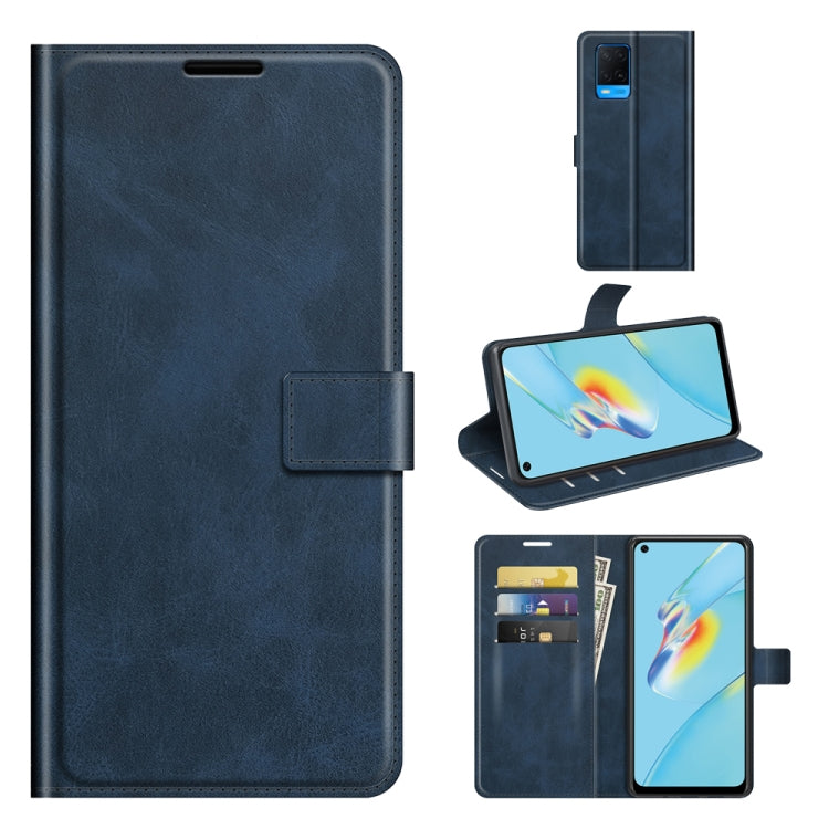 For OPPO A54 4G Retro Calf Pattern Buckle Horizontal Flip Leather Case with Holder & Card Slots & Wallet