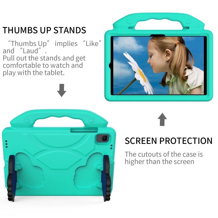 For Huawei MatePad 10.4 EVA Material Children Flat Anti Falling Cover Protective Shell with Thumb Bracket (Glacier Green)
