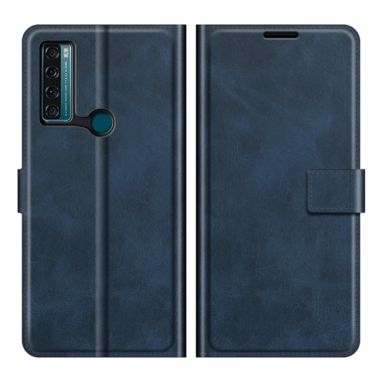 For TCL 20 SE Retro Calf Pattern Buckle Card Wallet Left and Right Flip Phone Holster with Bracket Function