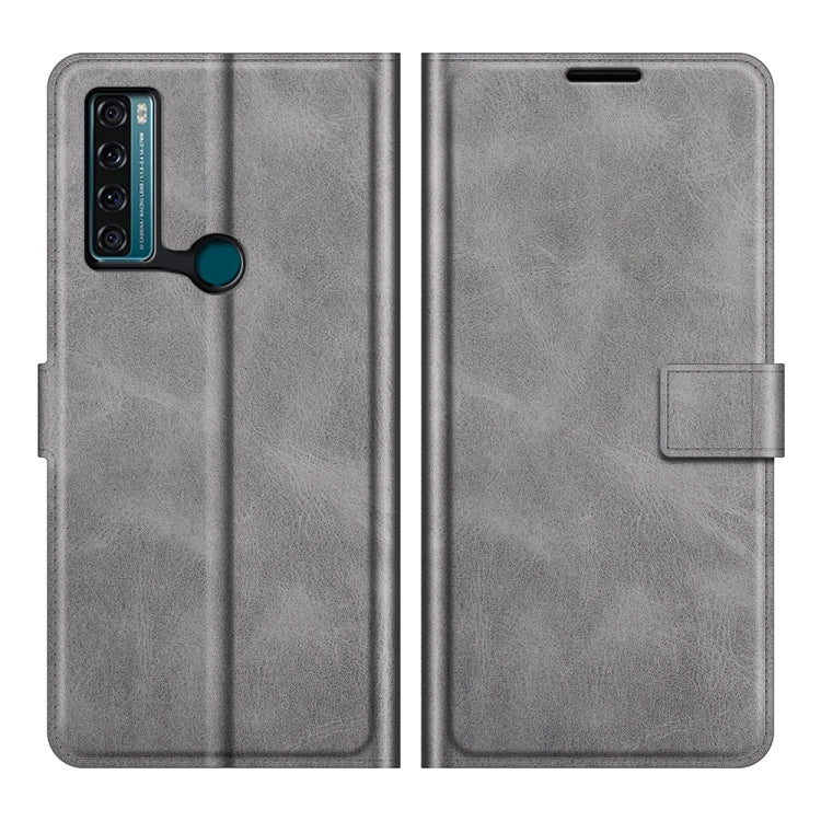 For TCL 20 SE Retro Calf Pattern Buckle Card Wallet Left and Right Flip Phone Holster with Bracket Function