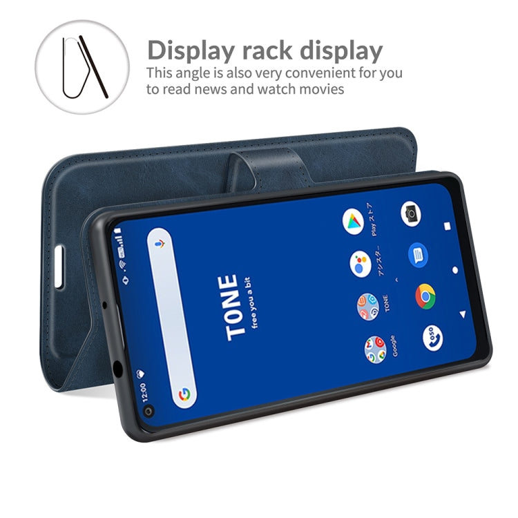 For Tone E21 Retro Calf Pattern Buckle Card Wallet Left and Right Flip Phone Holster with Bracket Function