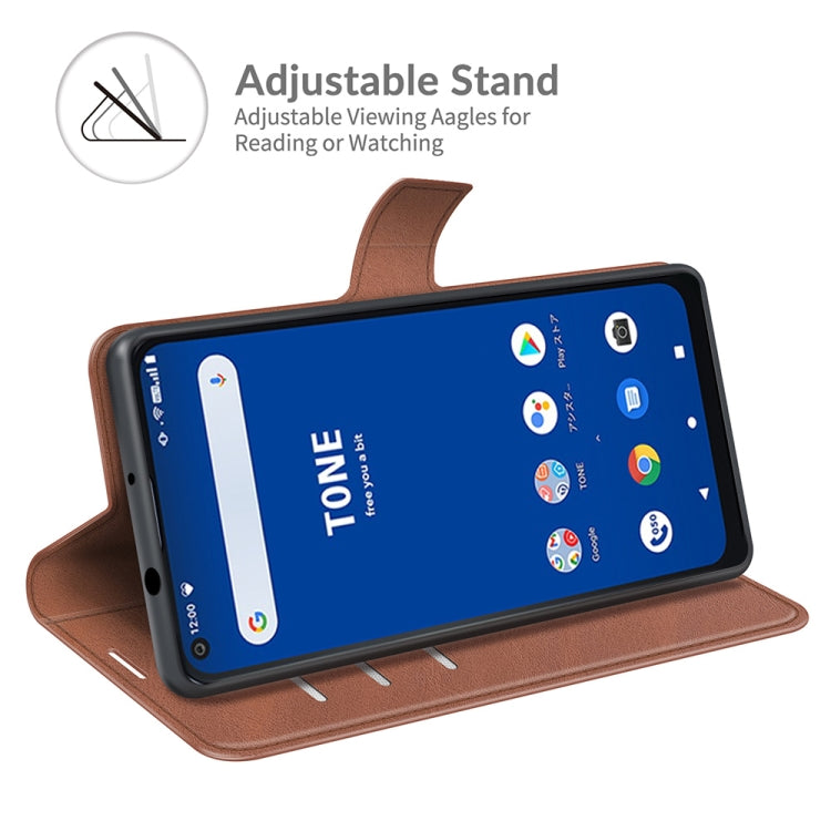 For Tone E21 Retro Calf Pattern Buckle Card Wallet Left and Right Flip Phone Holster with Bracket Function