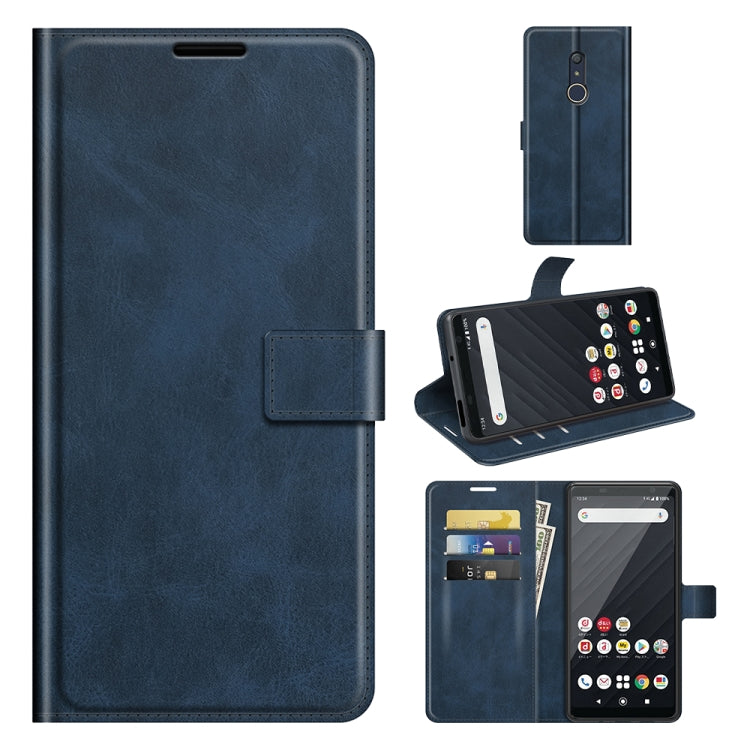 For Sony Xperia Ace II Retro Calf Pattern Buckle Card Wallet Left and Right Flip Phone Holster with Bracket Function