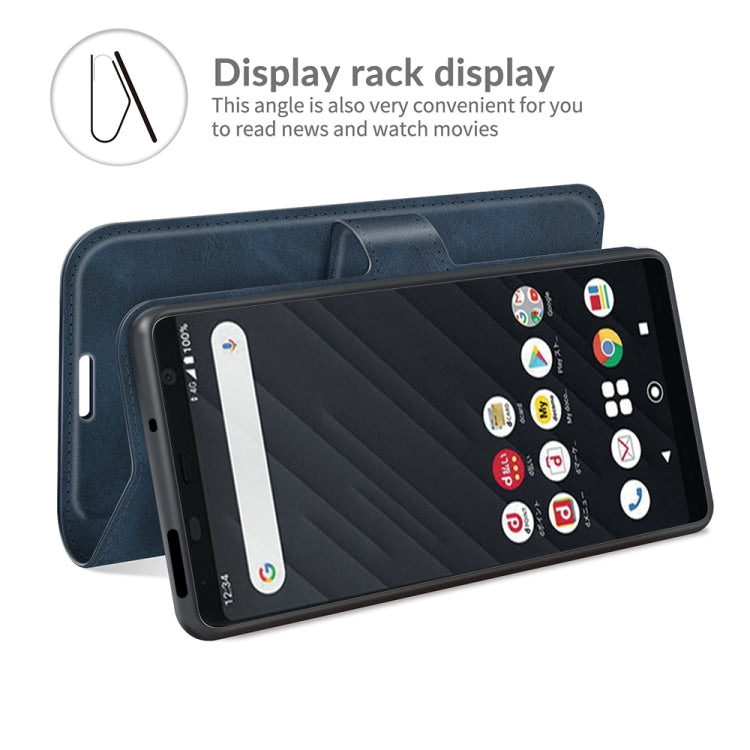 For Sony Xperia Ace II Retro Calf Pattern Buckle Card Wallet Left and Right Flip Phone Holster with Bracket Function