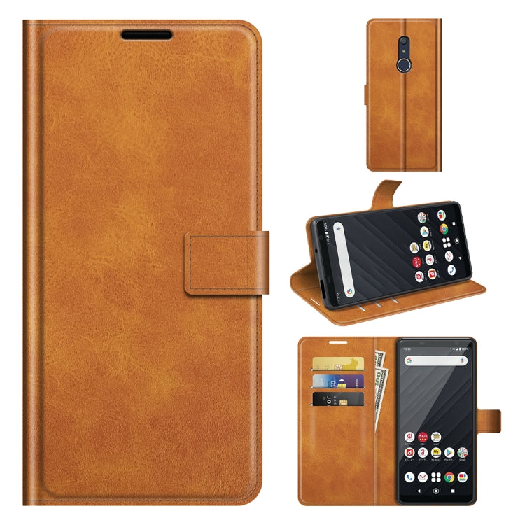 For Sony Xperia Ace II Retro Calf Pattern Buckle Card Wallet Left and Right Flip Phone Holster with Bracket Function
