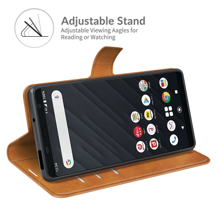 For Sony Xperia Ace II Retro Calf Pattern Buckle Card Wallet Left and Right Flip Phone Holster with Bracket Function