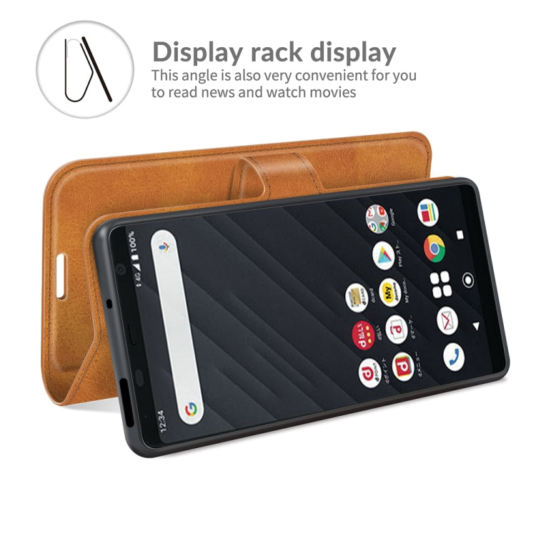 For Sony Xperia Ace II Retro Calf Pattern Buckle Card Wallet Left and Right Flip Phone Holster with Bracket Function